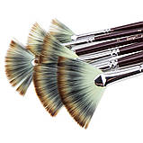 Пензлики віялоподібні нейлонові для гуаші, акварельних, акрилових та масляних фарб, 6 шт, фото 3