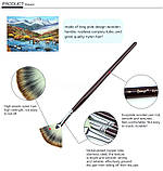 Пензлики віялоподібні нейлонові для гуаші, акварельних, акрилових та масляних фарб, 6 шт, фото 4