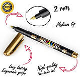 Металеві маркери BAOKE, набір металевих кольорових фломастерів на водній основі, 8 кольорів, фото 3