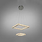 Кришталева підвісна світлодіодна LED люстра з пультом управління колір каркасу хром D-8334-2W/400+210HR, фото 3