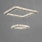 Кришталева підвісна світлодіодна LED люстра з пультом управління колір каркасу хром D-8334-2W/400+210HR, фото 2