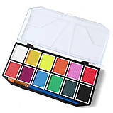 Фарби для бодіарту на водній основі 12 кольорів, легко очищається, водорозчинний пігмент, фарби для шкіри, фото 3