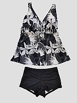 ОПТТанкини с шортами 72103 Миледи Fuba черный с белым (В НАЛИЧИИ ТОЛЬКО 50 52 54 56 58 УКР р-ры), фото 5