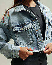 Піджак короткий джинсовий Dilvin 65347 36 світло-блакитний 40