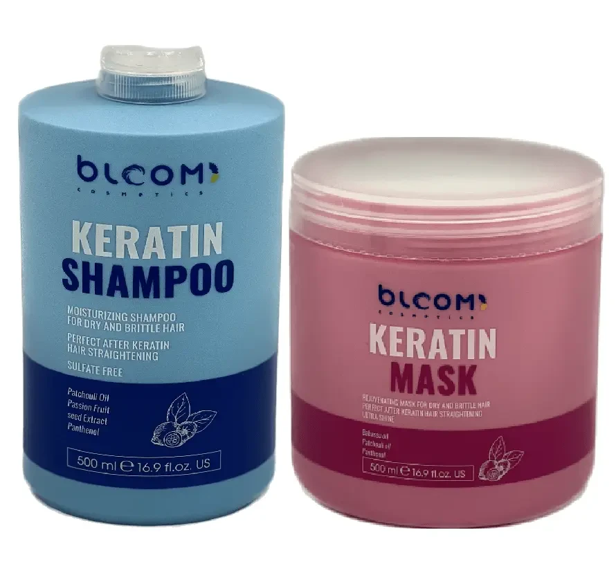 BLOOM (ZOOM) Keratin Шампунь 500 ml + Кератин Маска 500 ml для професійного догляду