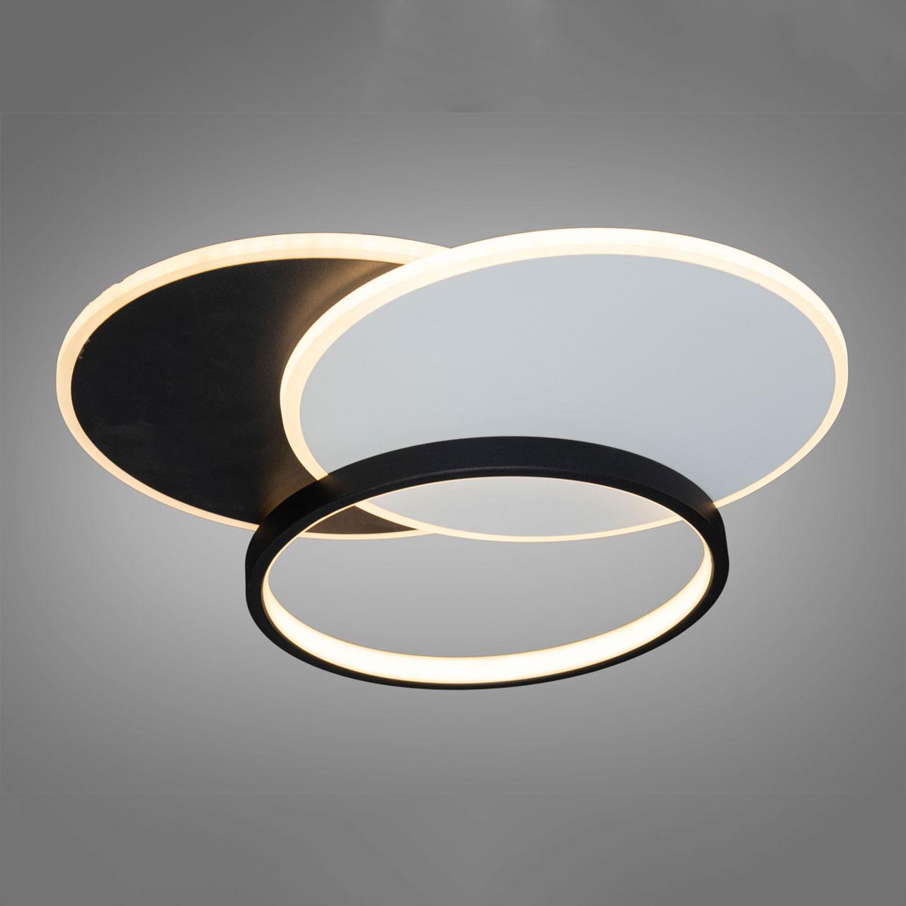 Світлодіодна люстра 62 Вт колір каркасу чорний з білим D-Z323-2BLACK, фото 1