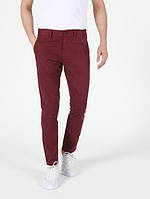 Стильні чоловічі штани якісні демісезонні, джинси, бордовий колір, 26-32