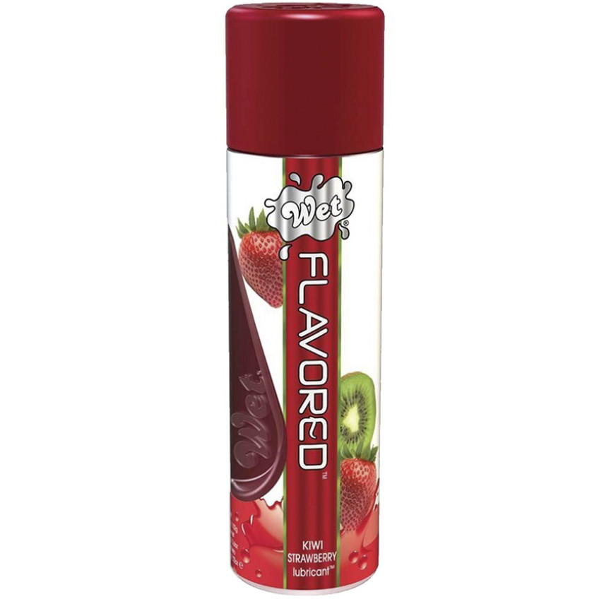 Оральний лубрикант — Wet Flavored Kiwi Strawberry, 108ml Кітті, фото 1