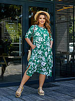 Сукня жіноча літня вільного крою з принтом (Батал), фото 7