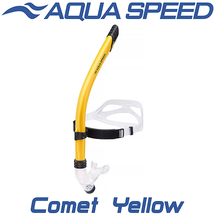 Трубка для плавання дихальна трубка для снорклінгу Aqua Speed Comet Yellow жовта, фото 1