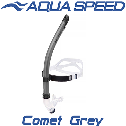 Трубка для плавання дихальна трубка для снорклінгу Aqua Speed Comet Grey сіра, фото 1