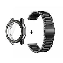 Комплект для годинника Xiaomi Watch S3 чорний (чохол + ремінець Rolex design 22 мм), фото 4