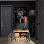 Тумба 2-х дверна закрита Еверест Нордік-980 98х38х53 см Графіт + Дуб крафт золотий (DTM-5526), фото 5