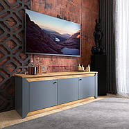 Тумба під телевізор Еверест Нордік ТВ-1500 Графіт + Дуб крафт золотий (DTM-5542), фото 3