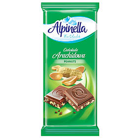Молочний шоколад Alpinella  шматочками арахіса 90г