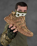 Тактичні мілітарі кросівки койот вставки текстиль, чоловічі військові повітропроникні кросівки армійські літні зсу, фото 5