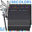 Набір професійних різнокольорових лінерів для малювання Fineliner Color 100 кольорів, фото 3