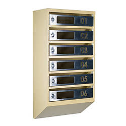 Поштові скриньки в під'їзд ЯП-D нержавійка-бежевий (з віконцем і номером)