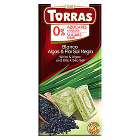Білий шоколад Torras Zero White Dark Sea Salt & Seaweed 75 г