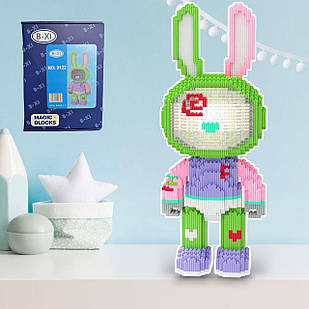 Дитячий конструктор світний як зайчик Bunny 40 см із блоків 3Д Magic Blocks для дорослих і дітей