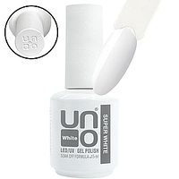 Гель-лак Супер Білий / Super White UNO Gel Polish для нігтів , 15 мл