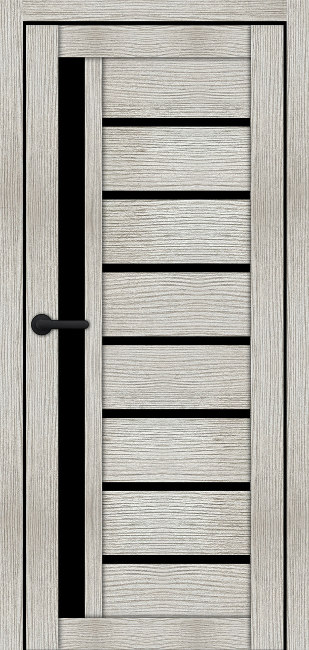 Двері міжкімнатні Portalino PL-ECO-01 Горна модрина ЕКО (з чорним склом), фото 1