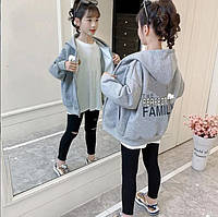 Кофта худі для дівчаток на блискавці з капюшоном тепла