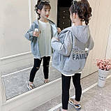 Кофта худі для дівчаток на блискавці з капюшоном тепла, фото 2