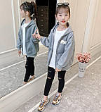 Кофта худі для дівчаток на блискавці з капюшоном тепла, фото 3