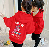 Кофта худи для девочек тепла на молнии с капюшоном