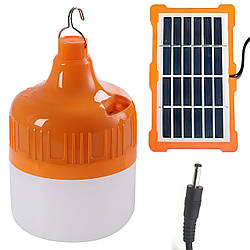 Лампа для кемпінгу із сонячною панеллю, 80 Вт, GR-015 / Лампа з акумулятором / Акумуляторний ліхтар