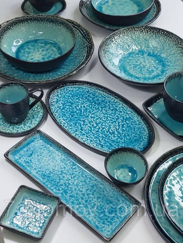 Соусник керамічний круглий синій Блу-Лейк 100 мл арт. 101-0209