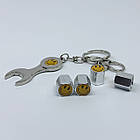 Захисні ковпачки на ніпеля Смайл + ключик-брелок у подарунок! Колір хром, фото 2