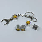 Захисні ковпачки на ніпеля Смайл + ключик-брелок у подарунок! Колір хром, фото 4