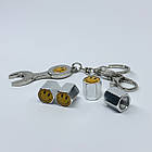 Захисні ковпачки на ніпеля Смайл + ключик-брелок у подарунок! Колір хром, фото 3