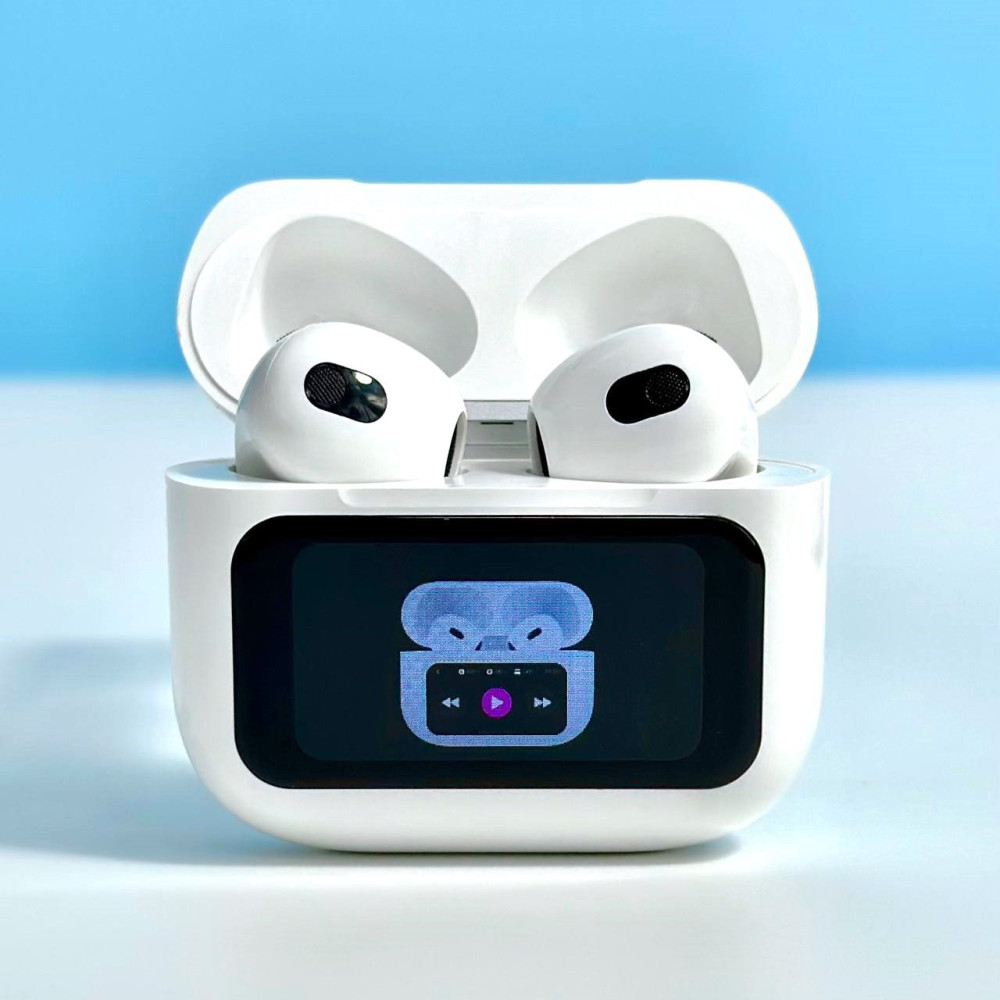Безпровідні навушники AirPods Apro-02 з інтелектуальним дисплеєм на кейсі |ANC+ENC| Білий 47640, фото 1