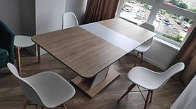 Стіл трансформер "Лінді" 140+40.  Підібраний до кольорової гамми та стилю кухні вітальні.