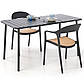 Обідній стіл для вулиці Bosco 140х70 см чорний прямокутний на чотирьох ніжках, фото 2
