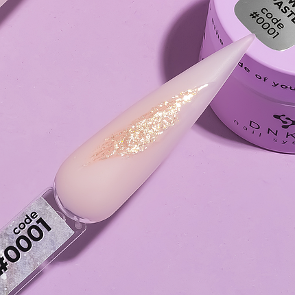 Арт-паста без липкого шару DNKa Jewel Paste No0001, 5 мл перламутрова персиково-рожева, фото 1