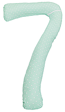 Подушка для вагітних і годування Сімка Г-подібна 158х93 см Бірюзова в горох