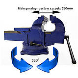 Лещата поворотні 250 мм з ковадлом Kraft & Dele KD1105, фото 10