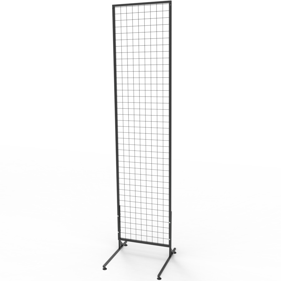Торгова сітка в рамці на ніжках 50х200 см, осередок 50 мм, профіль 15 мм, чорна