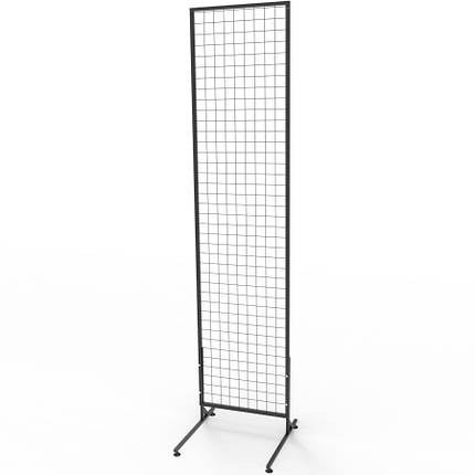 Торгова сітка в рамці на ніжках 50х200 см, осередок 50 мм, профіль 15 мм, чорна, фото 1