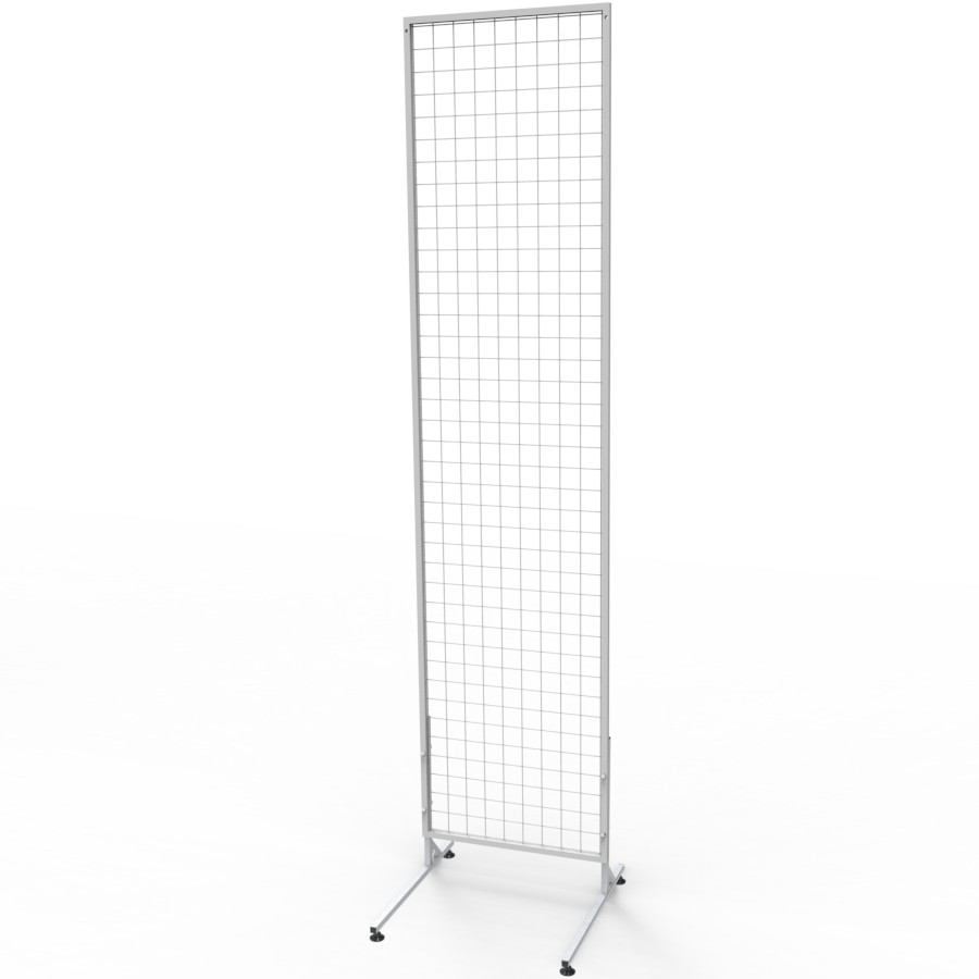 Торгова сітка в рамці на ніжках 50х200 см, осередок 50 мм, профіль 15 мм, біла