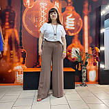 Брюки жіночі широкі легкі ошатні 50 капучіно, фото 3