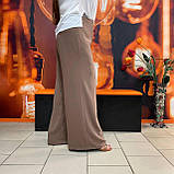 Брюки жіночі широкі легкі ошатні 50 капучіно, фото 6