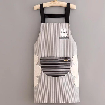 Жіночий фартух для кухні, фартух на кухню, красиві фартухи для кухні з декором білий в сіру смужку
