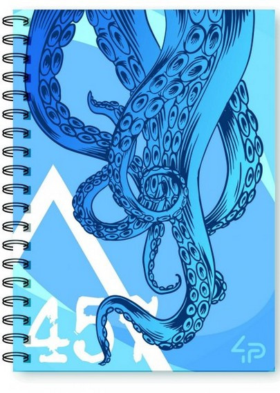 Зошит А5 48арк., в клітинку, на спіралі, м'яка обкладинка Profiplan Squid note blue