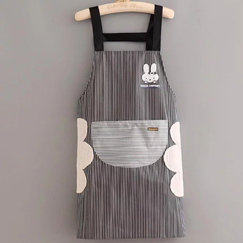 Жіночий фартух для кухні, фартух на кухню, красиві фартухи для кухні з декором чорний в білу смужку