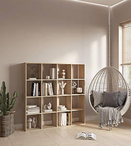 Полиця для книг, стелаж для будинку 16 комірок Офісний стелаж ДСП P-11